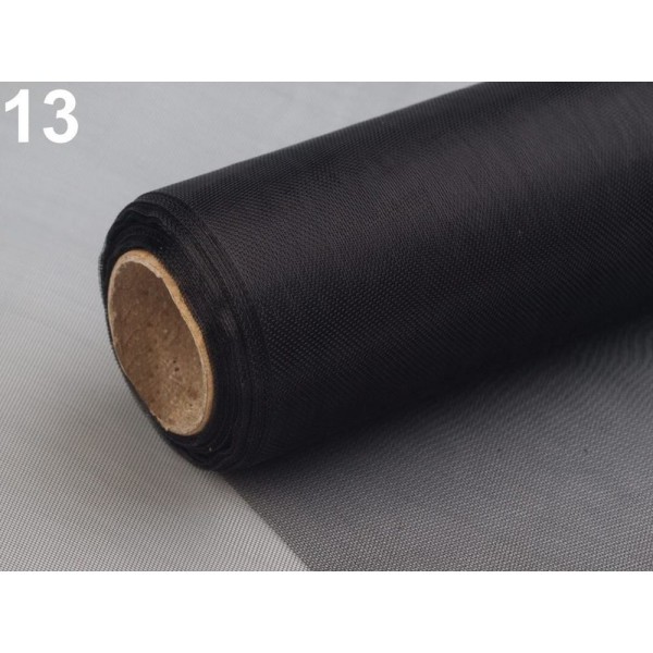 9m 13 Noir Tissu Organza Largeur 15 Cm, Et de Satin Décoratifs, Organza, Tulle, de Jute, de Décorati - Photo n°1