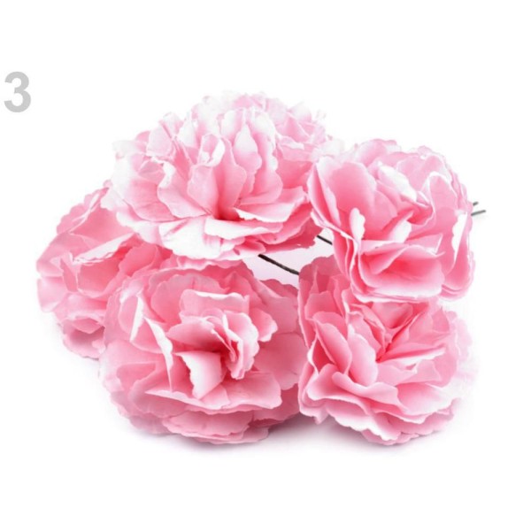6pc 3 la Lumière Rose de Fleur de ramassage / de la Fleur Sur le Fil Ø45mm, Fleurs Artificielles Et - Photo n°1