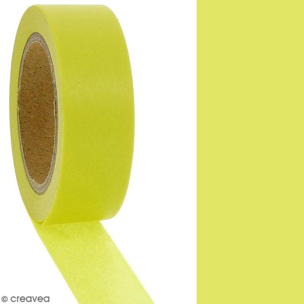 Masking tape Jaune citron uni - 1,5 cm x 10 m - Photo n°2