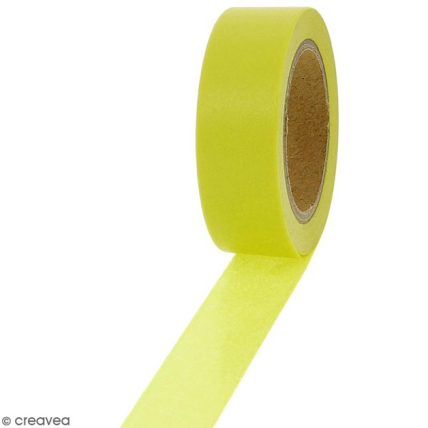 Masking tape Jaune citron uni - 1,5 cm x 10 m - Photo n°1