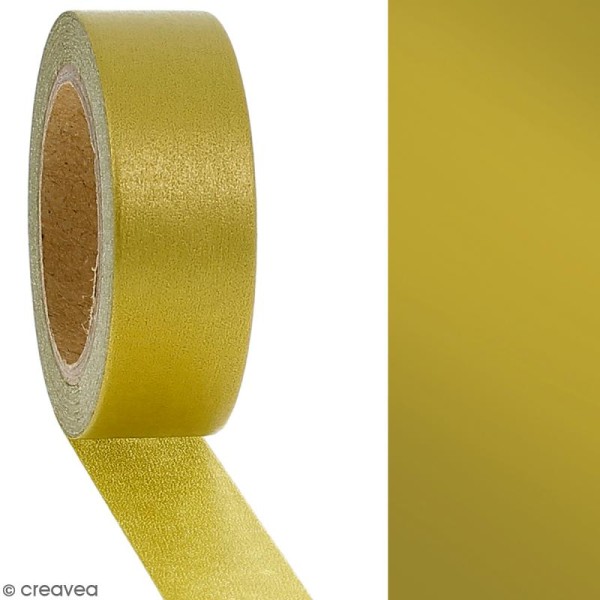 Masking tape Foil Jaune doré uni - 1,5 cm x 10 m - Photo n°2