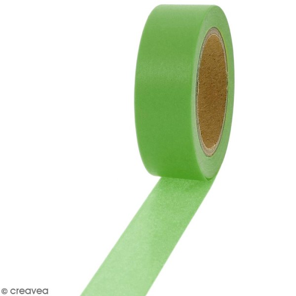 Masking tape Vert avocat uni - 1,5 cm x 10 m - Photo n°1