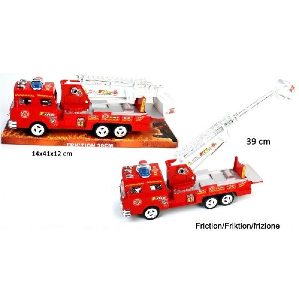 Camion pompier friction 39 cm avec échelle - Photo n°1