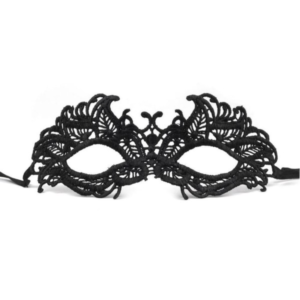 1pc Noir Partie des Yeux Masque de Dentelle, Et le Carnaval, Accessoires, Décorations, 730469-1pc.-n - Photo n°1