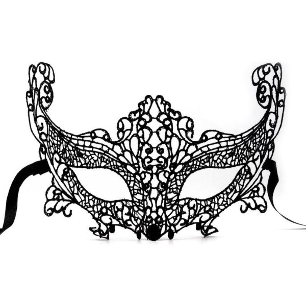1pc Noir Partie des Yeux Masque de Dentelle, Et le Carnaval, Accessoires, Décorations, 730468-1pc.-n - Photo n°1