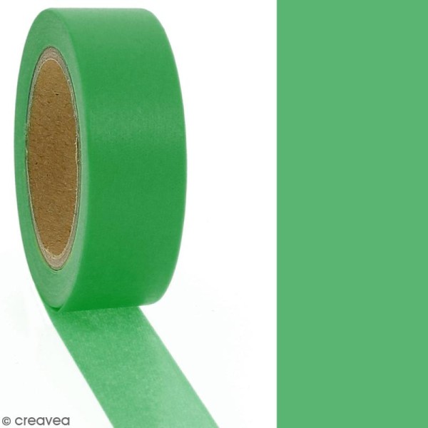 Masking tape Vert sinople uni - 1,5 cm x 10 m - Photo n°2