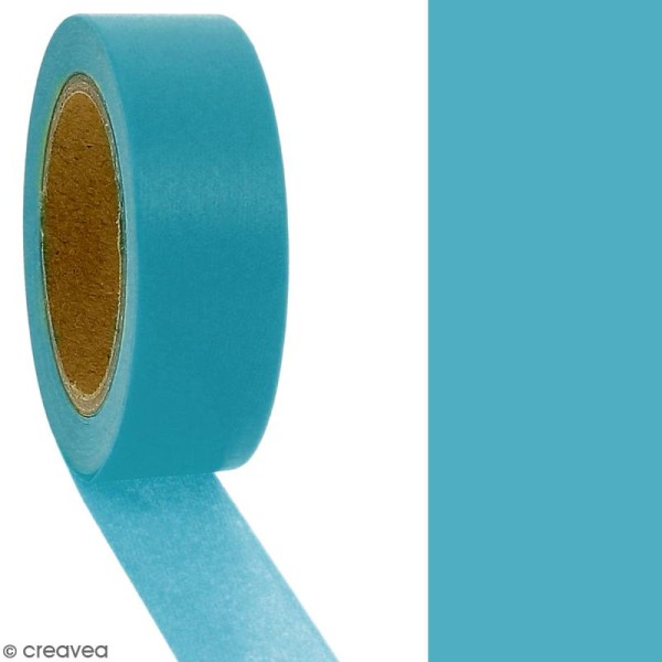 Masking tape Bleu azur uni - 1,5 cm x 10 m - Photo n°2