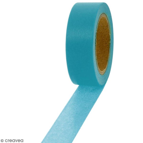 Masking tape Bleu azur uni - 1,5 cm x 10 m - Photo n°1
