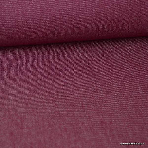Tissu jean stretch coloris bordeaux x1m - Photo n°1