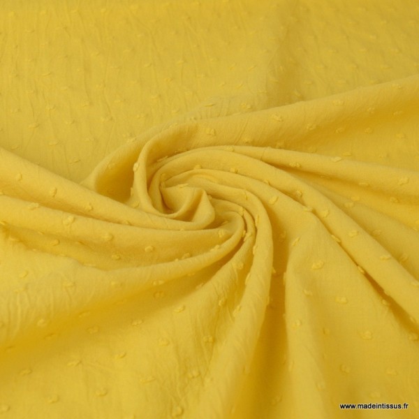 Tissu plumetis voile de coton Moutarde - Photo n°2