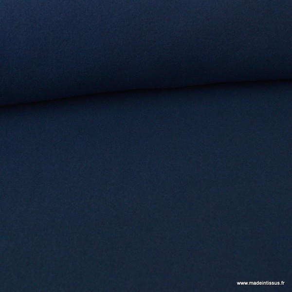 Tissu Polaire BIO coton Bleu Marine - Photo n°2