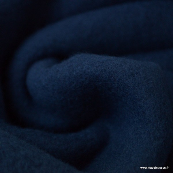 Tissu Polaire BIO coton Bleu Marine - Photo n°3