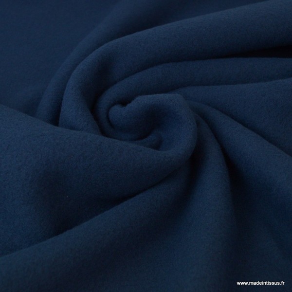 Tissu Polaire BIO coton Bleu Marine - Photo n°1