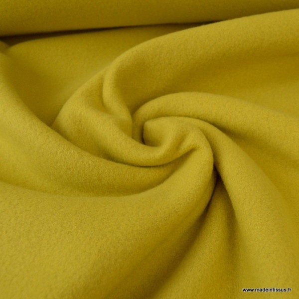 Tissu Polaire BIO coton Moutarde - Photo n°1