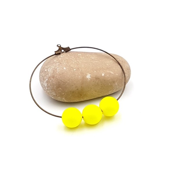 5 Perles Swarovski 10mm Crystal Neon Yellow Pearl - Photo n°1