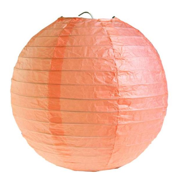 Lampion boule chinoise D. 50 cm Corail - Photo n°1