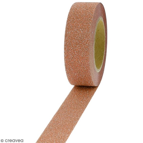 Masking tape Glitter Orange - Résistant - 1,5 cm x 10 m - Photo n°1