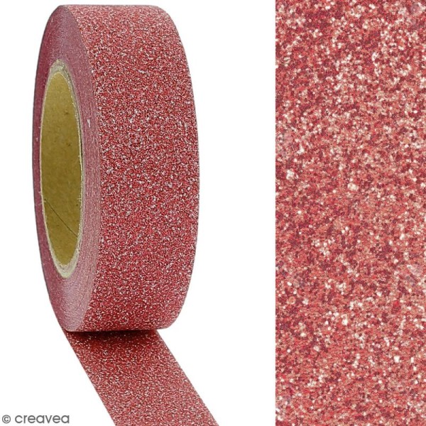 Masking tape Glitter Rouge - Résistant - 1,5 cm x 10 m - Photo n°2