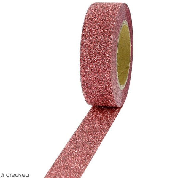 Masking tape Glitter Rouge - Résistant - 1,5 cm x 10 m - Photo n°1