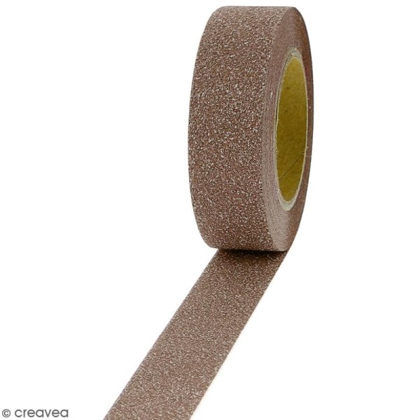 Masking tape Glitter Marron - Résistant - 1,5 cm x 10 m - Photo n°1