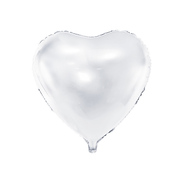 Ballon métallique coeur blanc - Photo n°1
