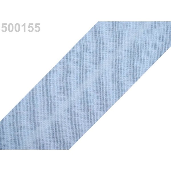25m 500 155 Cachemire Bleu Seul Pli de Biais de Coton Largeur 30mm, Et les Autres bandes Pliées, Mer - Photo n°1