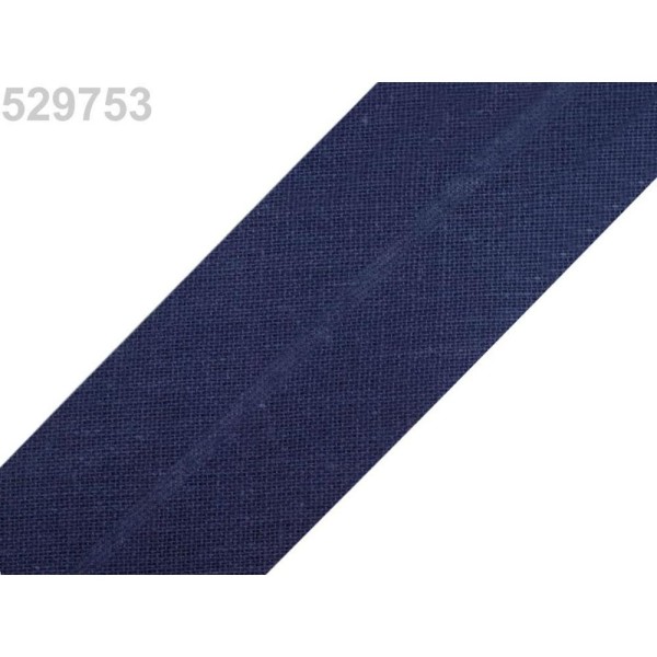 25m 529 753 Blues Robe Pli Simple Biais Coton Largeur 30mm, Et les Autres bandes Pliées, Mercerie, - Photo n°1