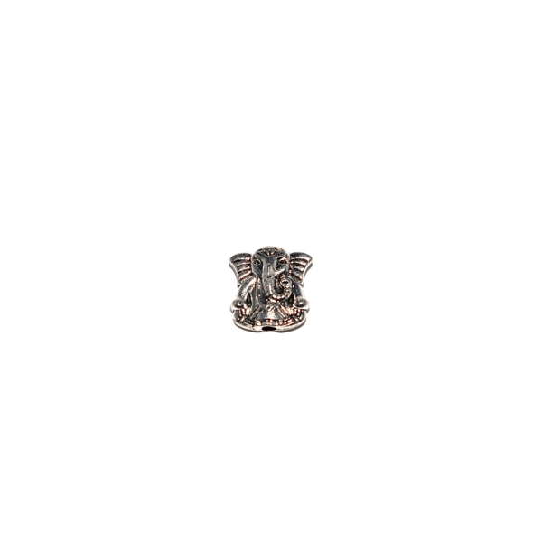 Perle éléphant en métal argenté 10x10 mm - Photo n°1