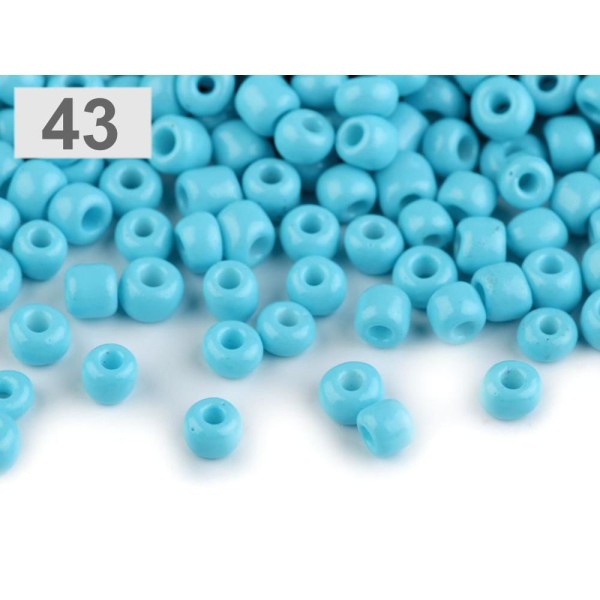 50g 43 Bleu Azur de Verre de Semences de Perles de rocaille 6/0 - 4mm - Photo n°1