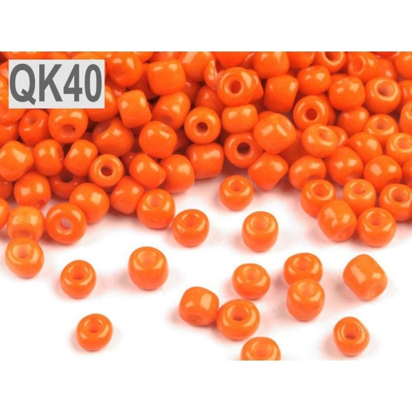 50g Qk40 Orange de Verre de Semences de Perles de rocaille 6/0 - 4mm - Photo n°1