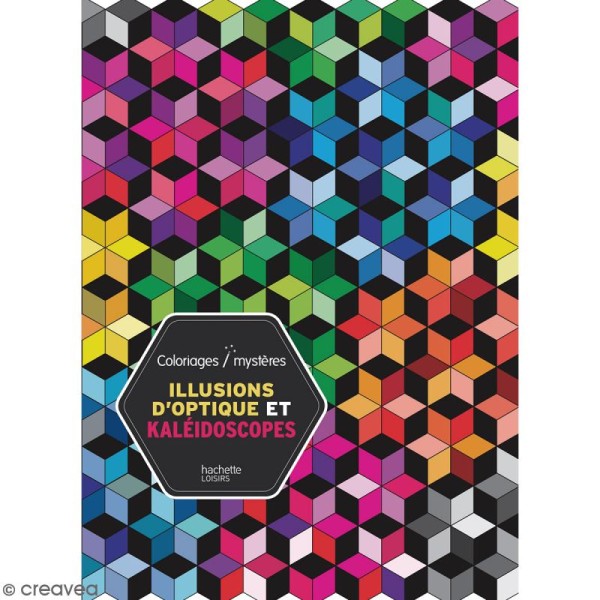 Livre coloriage adulte anti-stress - A4 - Illusions d'optiques et kaleidoscopes - 100 coloriages - Photo n°1