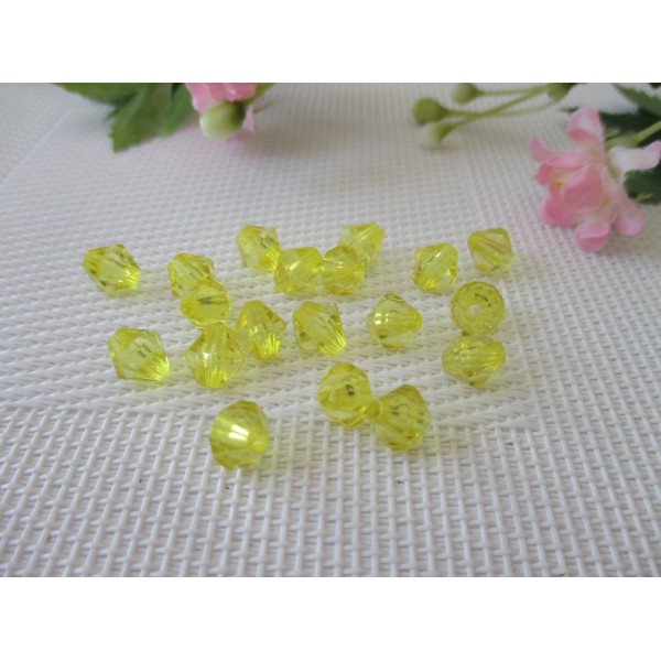 Perles acrylique toupie 8 mm jaune x 30 - Photo n°1