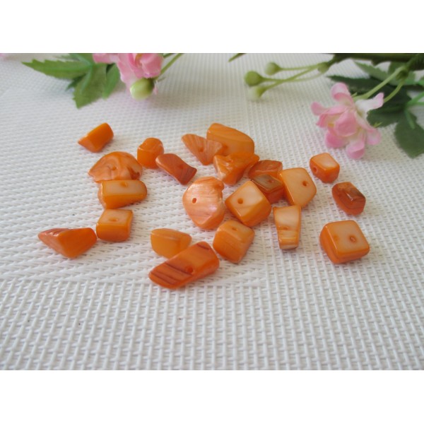 Perles chips orange x 30 gr (environ 30 perles) - Photo n°1