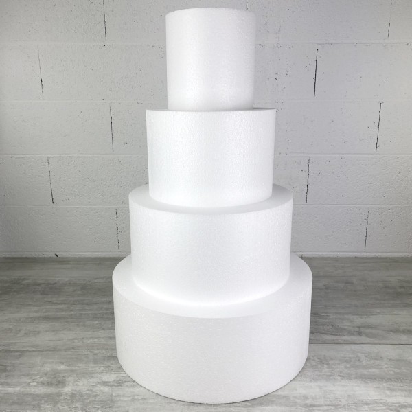 Pièce montée Wedding Cake Hauteur 60 cm, Base Ø 50cm à 20cm, 4 disques de 15cm de haut en Polystyrèn - Photo n°1