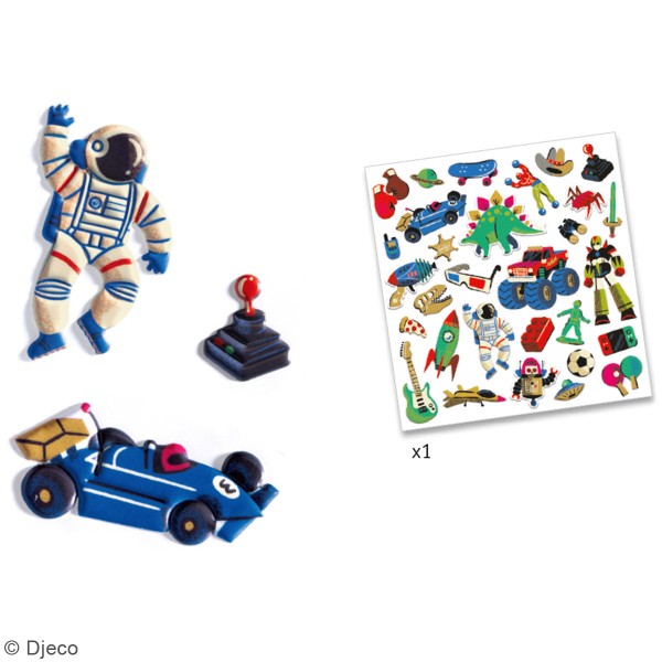 Stickers 3D - Rétro toys - 30 pcs - Photo n°2
