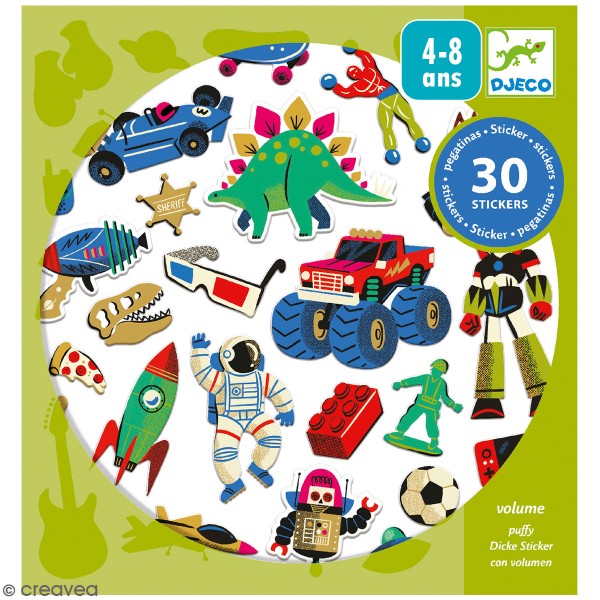 Stickers 3D - Rétro toys - 30 pcs - Photo n°1