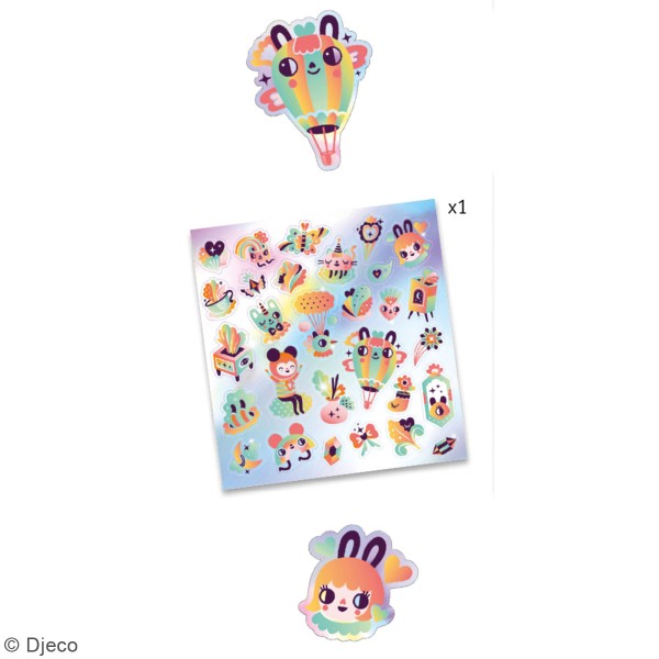 Stickers holographique - Lovely rainbow - 30 pcs - Photo n°2