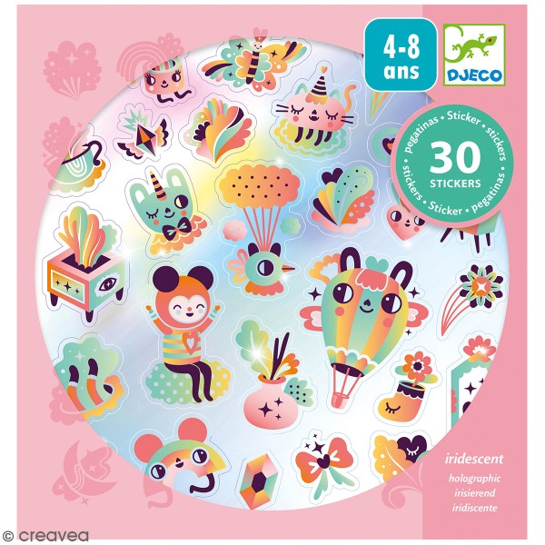 Stickers holographique - Lovely rainbow - 30 pcs - Photo n°1