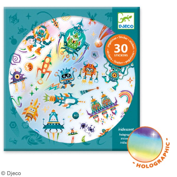 Stickers holographique - Rétro toys - 30 pcs - Photo n°2