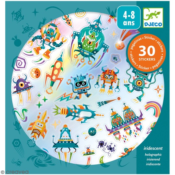 Stickers holographique - Rétro toys - 30 pcs - Photo n°1