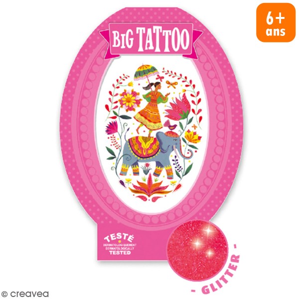 Tatouage temporaire Big Tattoo - Rose india - 1 pc - Photo n°1