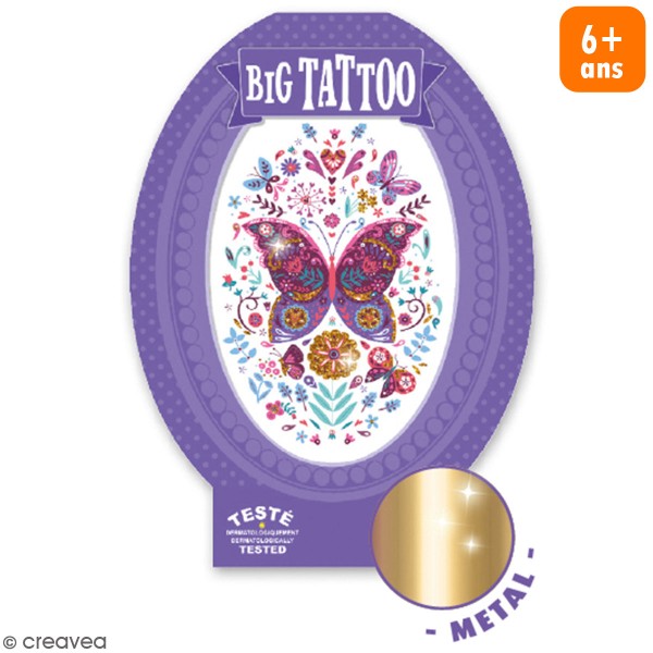 Tatouage temporaire Big Tattoo - Papillon - 1 pc - Photo n°1