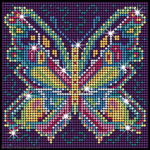 Kit Diamond art - Papillon - 20 x 20 cm - Photo n°2
