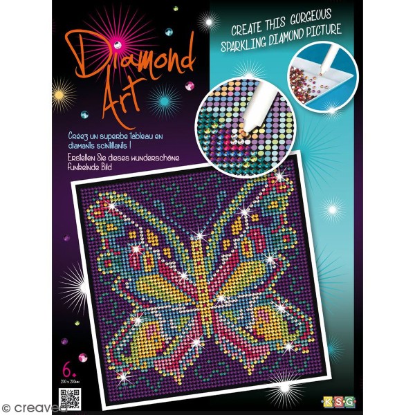 Kit Diamond art - Papillon - 20 x 20 cm - Photo n°1