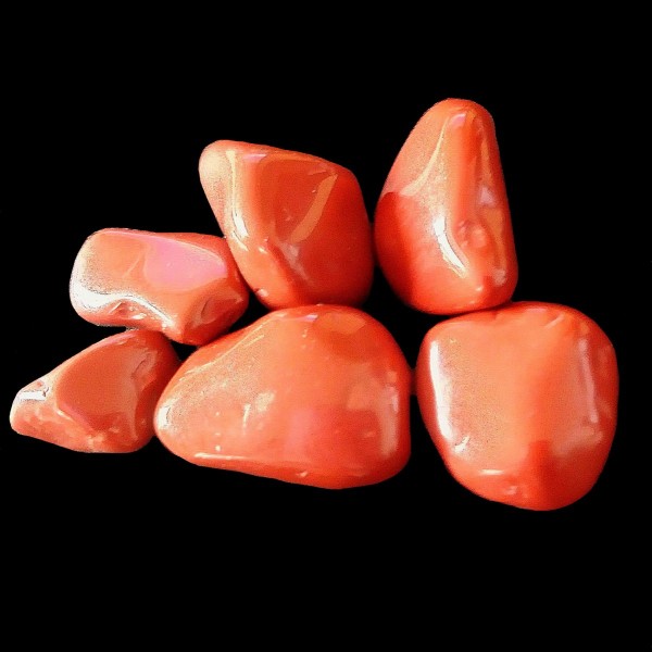 Lot de 200 grammes de pierres roulées en jaspe rouge - Photo n°1