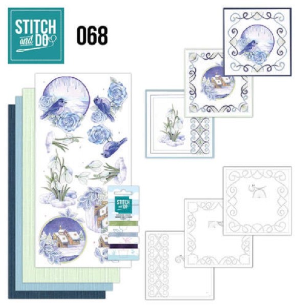 Stitch and Do 68 - kit cartes 3D à broder - Classique d'hiver - Photo n°1