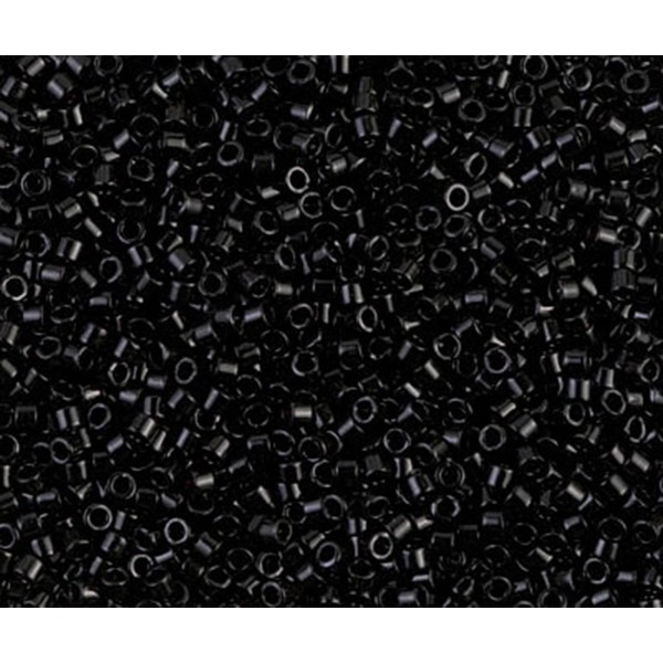 5g Noir Delica 11/0 Verre Opaque Jet Japonaise Miyuki Perles de rocaille Db-0010 Cylindre Rond de 1, - Photo n°1