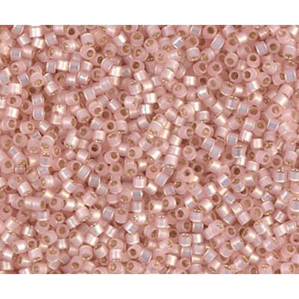 5g d'Argent Bordé de Rose pâle Teint d'Albâtre Delica 11/0 de Verre Japonaises Miyuki Perles de roca - Photo n°2