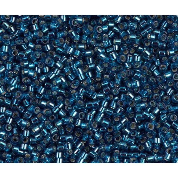 5g d'Argent Bordée de Zircon Bleu Teint Delica 11/0 de Verre Japonaises Miyuki Perles de rocaille Db - Photo n°1