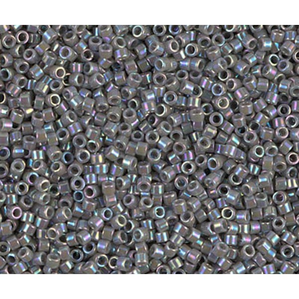 5g Opaque Gris Ab Delica 11/0 Verre Lustre Japonaise Miyuki Perles de rocaille Db-0168 Cylindre Rond - Photo n°1